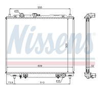 Radiador de agua Aletas refrigeración soldadas 62853 NISSENS para MITSUBISHI
