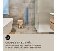 Radiador Delgado 120 x 25 Radiador de baño Radiador tubular 508 W Agua caliente 1/2 Blumfeldt
