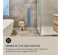 Radiador Delgado 120 x 25 Radiador de baño Radiador tubular 508 W Agua caliente 1/2 Blumfeldt