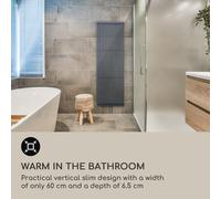 Radiador Delgado 180 x 60 Radiador de baño Radiador tubular 1065W Agua caliente 1/2 Blumfeldt