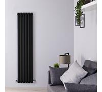 Radiador Diseño Vertical Doble Acero Negro 967 Vatios 1600 x 354mm Calefaccion de Agua