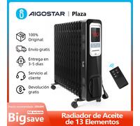 Radiador Eléctrico de Aceite, Mando a Distancia, Silencioso, 2500W, 3 Elementos, 3 Modos y Temperatura Ajustable de 5-35℃, 25㎡
