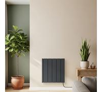 Radiador Eléctrico de Inercia con Placa Cerámica Interna - Antracita - 1000W - Con Cable de Conexión a la Red Eléctrica - 568mm x 531mm - Leo - ECOSO de Hudson Reed