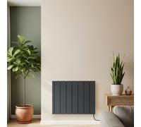 Radiador Eléctrico de Inercia con Placa Cerámica Interna - Antracita - 1800W - Con Cable de Conexión a la Red Eléctrica - 568mm x 731mm - Leo - ECOSO de Hudson Reed