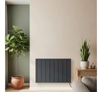 Radiador Eléctrico de Inercia con Placa Cerámica Interna - Antracita - 2000W - Con Cable de Conexión a la Red Eléctrica - 568mm x 831mm - Leo - ECOSO de Hudson Reed