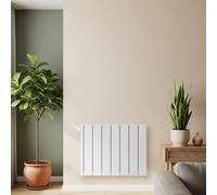 Radiador Eléctrico de Inercia con Placa Cerámica Interna - Blanco - 1800W - Con Cable de Conexión a la Red Eléctrica - 568mm x 731mm - Leo - ECOSO de Hudson Reed