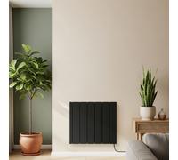 Radiador Eléctrico de Inercia con Placa Cerámica Interna - Negro - 1500W - Con Cable de Conexión a la Red Eléctrica - 568mm x 631mm - Leo - ECOSO de Hudson Reed