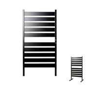 Radiador eléctrico de toallas, toallero, calentador de pie o pared, temperatura 55ºC, gran tamaño 10 varillas, temporizador de 260 W, negro