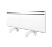 Radiador eléctrico Nobø NFK4N bajo consumo 2000W blanco con ruedas y montaje en pared, convector eléctrico con termostato inteligente NCU-2Te y temporizador, IP24, protección antihielo