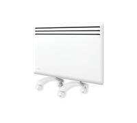 Radiador eléctrico Nobø NFK4N bajo consumo 750W blanco con ruedas y montaje en pared, convector eléctrico con termostato inteligente NCU-2Te y temporizador, IP24, protección antihielo