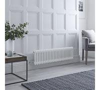Radiador Eléctrico Tradicional Horizontal con Columnas Dobles Blanco - 300mm x 1190mm - con Termostatos Wi-Fi Redondo - Regent