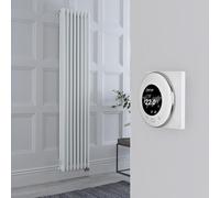 Radiador Eléctrico Tradicional Vertical con Columnas Triples Blanco - 1800mm x 380mm - con Termostatos Wi-Fi Redondo - Regent