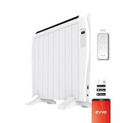 Radiador Emisor Térmico EVVO C8 Blanco, 1200W, hasta 16m2, Instalación Suelo o Pared, Google Home, 8 elementos, Bloqueo infantil, Wifi, Control remoto, Temporizador, Display LCD
