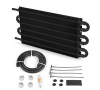 Radiador Enfriador de Aceite Kit de conversión de radiador automático/manual con enfriador de aceite de transmisión remota universal de aluminio de 4, 6 y 8 filas(6 Row Black)