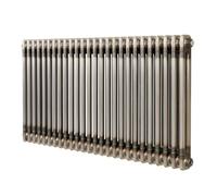 Radiador Horizontal Tradicional 600 x 1190 mm 2 Columnas Acero - Metal Crudo Estilo Industrial 1653W Incluye Soportes, Kit de Instalación y Cepillo