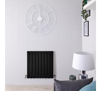 Radiador Negro Horizontal Doble Delta 635mmx630mm Calefacción Central