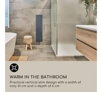 Radiador Ontario 120 x 30 1/2" conexión lateral instalación en pared 380 vatios Blumfeldt