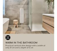 Radiador Ontario 120 x 30 1/2" conexión lateral instalación en pared 380 vatios Blumfeldt