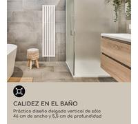 Blumfeldt Radiador Ontario 180 x 45 1/2" conexión lateral instalación en pared Slim 485 vatios