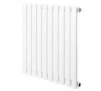 Radiador Ovalado de Columna Simple Blanco 60 cm x 60 cm - Acero al Carbono 571W | Radiador de Agua para Calefacción Eficiente | Soportes, Kit y Cepillo Incluidos - Garantía 15 Años