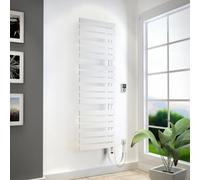 Radiador para baño HSK Yenga para funcionamiento puramente eléctrico, 800 W, tamaño: 60,0 x 182,4 cm, elemento calefactor blanco, El elemento calefactor a la derecha, los tubos de apertura a la izquie
