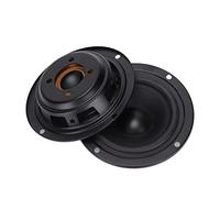 Radiador Pasivo de Woofer de 2 Piezas, Diafragma de Subwoofer de Rango Completo para Bricolaje, Kit de Repuesto de Radiador Pasivo de Altavoz con Clavos Fijos de 8 Piezas, Negro