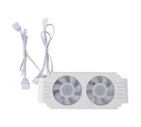 Radiador RAM, ARGB RAM Radiador Módulo de Memoria de Computadora Disipador de Calor PWM Control de Temperatura Ventilador Dual para DDR DDR2 DDR3 DDR4 DDR5 (WHITE)