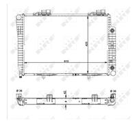 Radiador de agua Aletas refrigeración soldadas 51281 NRF para MERCEDES-BENZ SLK