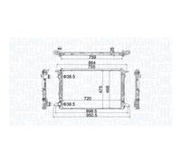 Radiador, refrigeración de motor MAGNETI MARELLI 350213208900