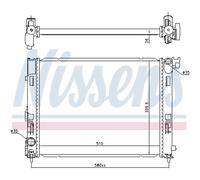 Radiador, refrigeración de motor NISSENS 606725