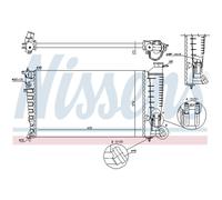 Radiador, refrigeración de motor NISSENS 61382A