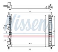 Radiador de agua Aletas refrigeración unidas mecánicamente 617848 NISSENS