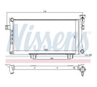 Radiador, refrigeración de motor NISSENS 623556