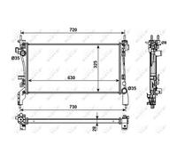 Radiador, refrigeración de motor NRF 53982