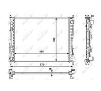 Radiador, refrigeración de motor NRF 53991