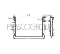 Radiador Refrigeración Del Motor Prasco FD110R005 Prascoselection para Ford