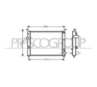 Radiador Refrigeración Del Motor Prasco FT114R001 Aq para Fiat