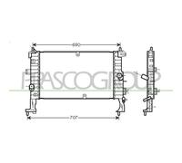 PRASCO OP350R002 Radiador, refrigeración del motor