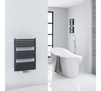 Radiador Toallero con Conexión Central - Curvo - Negro - 736mm x 500mm