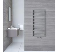 Radiador Toallero de Diseño Vertical Con Conexión Central - Plateado - 1070mm x 500mm x 30mm - 406 Vatios - Torun