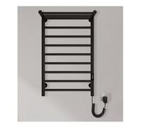 Radiador Toallero Eléctrico Baño, Calentador de Toallas Acero Inoxidable con Estante Superior, Secador de Toallas con Pantalla Táctil Temporizador Ajuste de Temperatura,Negro,Right Line