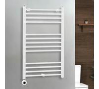 Radiador Toallero Eléctrico Blanco - 1000mm x 600mm Completo - Elemento Eléctrico Wi-Fi - Conexión a la Red Eléctrica - Ive - ECOSO - Hudson Reed