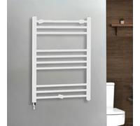 Radiador Toallero Eléctrico Blanco - 800mm x 600mm Completo - Elemento Eléctrico Simple - Conexión a la Red Eléctrica - Ive - ECOSO - Hudson Reed