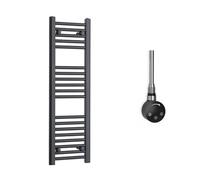Radiador Toallero Eléctrico Negro 30x80 cm con Termostato 150W