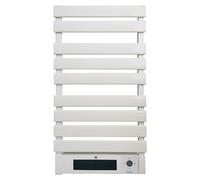 Toallero eléctrico de aluminio de alta calidad y con protección ip24. actúa como secador de toallas. calentador de prendas y a la vez servirá de apoyo a tu sistema de calefacción. acabado en blanco. a