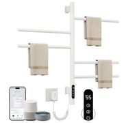 Radiador Toallero Eléctrico para Baño Rotación de 180° Secatoallas eléctrico 415 x 680mm 85W WiFi Blanco Toallero Electrico Baño Calentador Toallas Secatoallas Ahorro de energía-G63 WiFi White