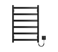 Radiador Toallero Eléctrico, Pared secador de Toallas, 2 en 1Seca Toallas, Pantalla LCD, bajo Consumo, termostato Toallero Eléctrico, Temporizador 0-9 Horas, Ideal para Baños (70 cm Negro)