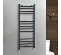 Radiador Toallero Eléctrico Plano - 1000mm x 400mm - con Elemento Eléctrico con Enchufe - Color Antracita - Artle - Fabricado por ECOSO de Hudson Reed