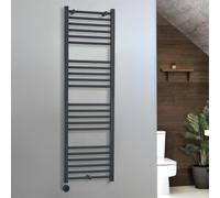 Radiador Toallero Eléctrico Plano - 1600mm x 500mm - con Elemento Eléctrico Termostático Wi-Fi con Enchufe- Color Antracita - Artle - Fabricado por ECOSO de Hudson Reed