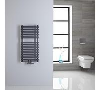 HudsonReed Radiador Toallero - Plano - Conexión Central - Antracita - 835mm x 400mm - 304 Vatios - Magera